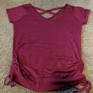Burgundy Short Sleeved Shirt